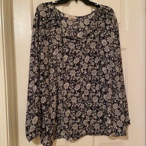 Loft long sleeve blouse with tie front